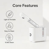 IBTORO Portable Facial Steamer, Nano Ionic Face Steamer with 360° Rotatable Sprayer, Warm Mist for Home Skincare