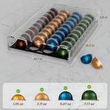 INSMART Nespresso Vertuo Capsule Organizer - 40 Pod Storage Drawer with Non-Slip Base, Space-Saving Design Fits Under Coffee Machine, Durable ABS Material (Black)