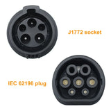 Pecham 16A/32A EV Charger Converter, EVSE Adapter Type1 J1772 to Type2 Electric Vehicle Charging Adapter Socket Plug