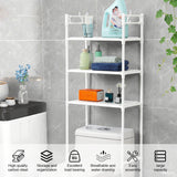 INSMART Over The Toilet Storage Shelf for Bathroom,3-Tier Freestanding Bathroom Organizer with 4-Hooks,H-Shape Frame,Extra Thick Carbon Steel,Space-Saving & Rustproof,White