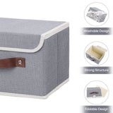 INSMART Collapsible Fabric Cube Storage Bin, 24L Storage Cubes with Lids,Gray,2 Pcs