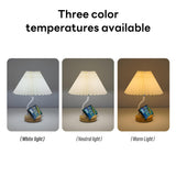 INSMART Pleated Table Lamp with Phone Holder – 3 Color Remote Control, Nightstand Lamp for Bedroom, Modern Desk Lamp with Timer & Detachable Shade, Soft Lighting for Home Office Decor