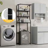 INSMART 3-Tier Over The Toilet Storage Rack for Home Use,Freestanding Bathroom Organizer Shelf with 0.63 In Thickened metal Steel Pipe,Space-Saving for Bathroom & Laundry,Holds 2X Weight Black