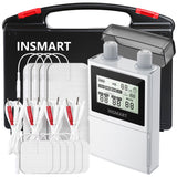 INSMART TENS Unit Rechargeable Muscle Stimulator EMS 4 Channels with 10 Reusable Electrode Pads 60 Modes 30 Intensities for Back Neck Pain Muscle Therapy Pain Management Pulse Massager (DIY)