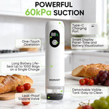 INSMART Vacuum Sealer for Food,Food Sealer Vacuum Sealer with Digital Display,Powerful Handheld Vacuum Sealer Machine,Visible Water Tank with Hose, Seal Food 6X Fresh Longer, Portable & Wireless