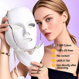 INSMART 7-Color LED Face Mask Light Therapy – Professional At-Home Skincare Device for Anti-Aging, Acne Relief & Skin Rejuvenation