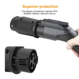 Pecham 16A/32A EV Charger Converter, EVSE Adapter Type1 J1772 to Type2 Electric Vehicle Charging Adapter Socket Plug