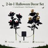 IBTORO Solar Halloween Lights 2-in-1 Eyeball Skull Glowing for Yard Path