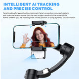 INSMART Gimbal Stabilizer for Smartphone, 3-Axis Phone Gimbal with AI Vision Sensor, Built-in Tripod & Magnetic Detachable Remote, Phone Stabilizer for Video Recording