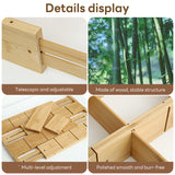 INSMART Bamboo Kitchen Organizer Drawer Dividers,Expandable(13-17 in)for Flatware Jewelry Kitchen Utensils,Gold,4Pcs