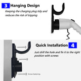 Pecham EV Holder, EV Charging Cable Holder, EV Cable Holder Wall-Mount Electric Vehicle Charger, Universal J Hook Electric Vehicle Charging Cable Holder
