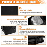 Pecham Car Trunk Organizer, Large Capacity Foldable SUV Trunk Organizer with 3 Pockets, Waterproof Car Storage Organizer for Jeep, SUV, Truck, Black