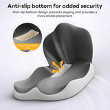 IBTORO Ergonomic Seat Cushion with Lumbar Support – 2-in-1 Memory Foam Chair Pad for Posture Support & Comfort, Non-Slip Design for Office, Car, Wheelchair – 11.81" W x 16.54" D x 17.72" H