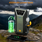 Pecham AM/FM/NOAA Weather Radio, 40000mAh Hand Crank Solar Emergency Radio with SOS Alarm/Flashlight/Type-C Charging, Portable Solar Powerd Radio for Emergency, Camping, Hiking, Travelling
