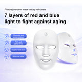 INSMART LED Light Therapy Mask - 7 Color Anti-Aging Facial Skin Care, Portable Rechargeable Light Therapy Mask for Wrinkle Reduction & Acne Treatment