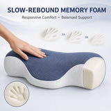 IBTORO Cervical Pillow Ergonomic Neck Support for Sleeping, Memory Foam Pillow with Washable Cover