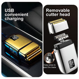 INSMART Professional Rechargeable Foil Shaver for Men, 3-Speed Adjustable, IPX7 Waterproof, LED Display, USB Charging & Detachable Blades, Travel-Friendly Grooming Kit