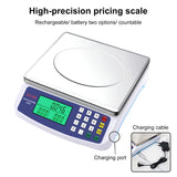 INSMART Food Scale,30KG Large Digital Kitchen Scale,Plug-in and Battery Modes,for Cooking Baking,Silver