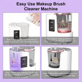 INSMART 2-in-1 Electric Makeup Brush Cleaner & Dryer with Dual-Direction Cleaning, 2H/5H Timer, Detachable Wash Tank, Touch Control, and 5-Min Quick Wash