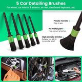Pecham Car Detailing Brush Set,20PCS Drill Brush Set,Car Interior Detailing Kit & Car Wash Kit with Boar Hair Detail Brush and Cleaning Gel for Wheel,Dashboard,Air Vent,Leather and Exterior