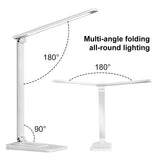 INSMART LED Desk Lamp for Home Office,10W 3 Levels Dimmable Desk Light with USB,Small Study Lamp,Reading Light for Reading,College Dorm,White
