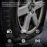 Pecham TPMS Tire Pressure Monitoring System, Universal Solar Power Car Tire Pressure Monitor System with 4 External Sensors, LCD Display, Multiple Alarms