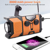 NOAA Weather Radio, Pecham FM AM SW Emergency Solar Hand Crank Radio, Portable Emergency Radio with 2000mAh Power Bank, SOS Alarm, LED Flashlight for Camping, Hiking, Traveling