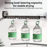 INSMART Wall Mount Folding Clothes Drying Rack,Retractable Laundry Drying Rack,360° Rotatable Clothes Rack with 15 Windproof Hooks,Space Saving for Bathroom/Balcony/Camping,No Drill Installation Gray