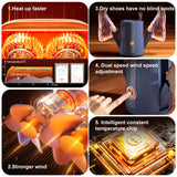 INSMART Portable Shoes Boots Dryer,Shoe Dryer with Timer & Odor Elimination,3-Speed Fast Drying Blower,360°Heating for Travel & Home,Blue