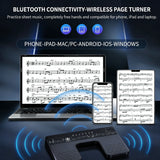INSMART Bluetooth Page Turner Pedal, Rechargeable Wireless Foot Pedal, Hands-Free Music Score Controller for iPad, Tablet, Phone