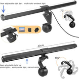 INSMART Monitor Light Bar,Eye-Care Dual Light Computer Light Bar,3 Color Temperature Adjustable Brightness Screen Light Bar,15 RGB Backlight for Home Office Gaming