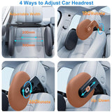Pecham Car Headrest Pillow, 4-Way Adjustable Car Seat Headrest Pillow with Hook, Thickened Memory Foam Headrest Both Side Sleeper Neck Pillow for Kids Adults, Travel Car Sleeping