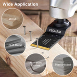 Pecham 64Pcs Oscillating Saw Blades, Universal Titanium Multitool Blades for Wood Plastics Metal, Quick Release Multi Tool Kits Fit for Dewalt Ryobi Milwaukee Rockwell Fein Makita