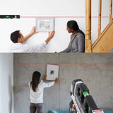 Pecham Laser Level Line Tool, Cross Line Laser Tool with Metric Rulers 8ft/2.5M, Multipurpose Laser Level Kit for Picture Hanging Cabinets Tile Walls