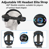 PECHAM RGB Battery Head Strap Fit for Meta/Oculus Quest 3/3S, 12000mAh Adjustable VR Headset Elite Strap for Enhanced Comfort and Play Time - Black