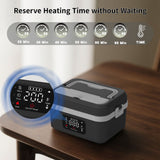 INSMART Cordless Electric Lunch Box for Adults,60W Stainless Steel Self-Heating Lunch Box,1L Portable Food Warmer with Rechargeable 8000mAh Battery & 6-Temp Control for Office,Picnic,Car&Outdoor Use