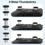 Pecham 17-in-1 Metal Replacement Parts Fit for Xbox One Elite Series 2 Controller, Thumbsticks Back Paddles Accessories for Xbox Elite Series 2/Series 2 Core Controller - Silver