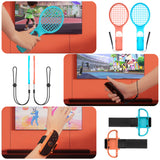 Pecham 23 in 1 Switch Sports Accessories Bundle, Family Accessories Kit Fit for Nintendo Switch/OLED Sports Games with Tennis Rackets, Golf Clubs, Table Tennis Rackets