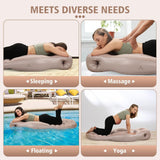 Pecham Inflatable Pregnancy Pillow with Electric Air Pump, Full Body Maternity Comfortable Airbed with Hole for Stomach Sleeping, Back Pain & Hip Pressure Relief - Brown