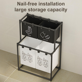 INSMART 2-Tier Laundry Hamper with Removable Bag - Foldable Clothes Sorter for Bedroom, Bathroom & Laundry Room - Sturdy Steel Frame, No Assembly Needed, Waterproof, Storage Organizer