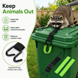 IBTORO Adjustable Trash Can Lock, No Drill Garbage Lid Strap for 32-96 Gal Outdoor Cans