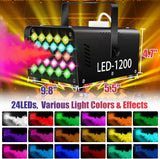 INSMART Fog Machine, 600W 2000CFM Smoke Machine with 24 RGB LED Lights, Wireless Remote Control, Perfect for Halloween Wedding Concert Bar Party