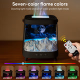INSMART Humidifier for Room,200ml Ultrasonic Aromatherapy Machine with 7-Color Flame,Remote,3-Speed Timer,Starry Sky Pattern,Quiet,BPA Free,for Home Office Bedroom