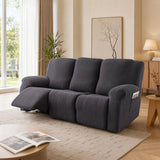IBTORO 3 Seater Recliner Cover Stretch Slipcover, Dark Gray for Sofa
