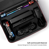 Pecham Carrying Case Fit for Nintendo Switch/OLED/Lite, Joy-Con, Pro Controller, Protective Travel Bag with 18 Game Cards Storage, Waterproof Handbag Case Fit for All Switch Game Accessories