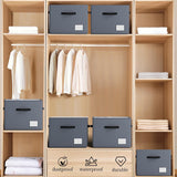 INSMART Shoe Storage Boxes 2-Pack,12-Slot Shoe Organizer for Closet,Foldable Dustproof & Waterproof Shoe Bins w/Clear Top & Reinforced Handles,Fits 16-24 Pairs,Gray