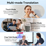 Pecham AI Language Translation Earbuds, 3-in-1 Real-Time AI Translator Earbuds for 144 Languages, Wireless Bluetooth Headphones Translator Compatible with iOS & Android for Travel, Business, Leaning