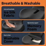 IBTORO Ergonomic Seat Cushion with Lumbar Support, Memory Foam Cushion for Office and Car Chair, Black
