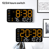 INSMART 8.7" Digital Wall Clock with Voice Control,Five Levels of Adjustable Brightness,Dual Alarm,Temperature & Date Display,Auto-Dimming,12/24 hour Switching – Ideal for Home,Office,Bedroom (White)