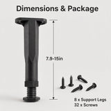 IBTORO Heavy Duty Bed Frame Support Legs 8PCS Adjustable 7.8-15.7" for Bed Sofa